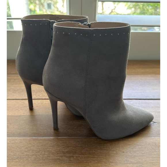 NWOT NEIMAN MARCUS Microsuede Booties Gray | 7 - Picture 2 of 9